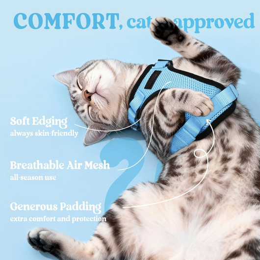 RoamReady™ Escape-Proof Cat Harness + TangleFree Leash