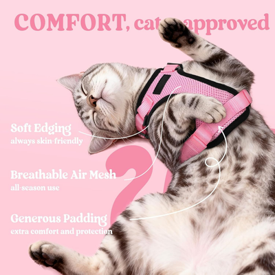 RoamReady™ Escape-Proof Cat Harness + TangleFree Leash