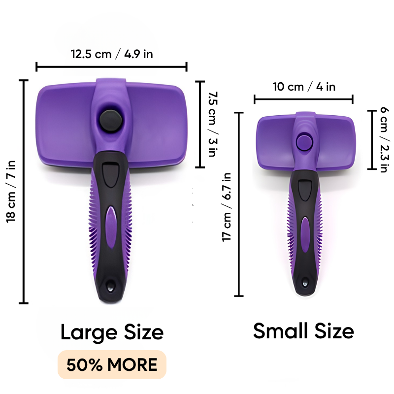 FurFlow™ Self Cleaning Deshedding Slicker Brush Grooming Tool