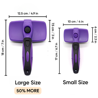 FurFlow™ Self Cleaning Deshedding Slicker Brush Grooming Tool