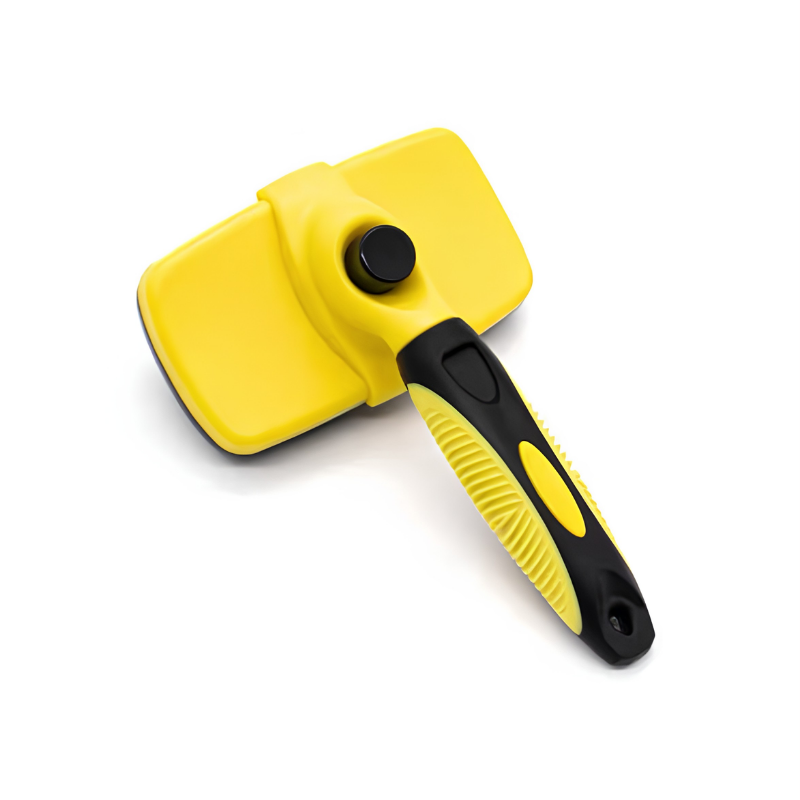 FurFlow™ Self Cleaning Deshedding Slicker Brush Grooming Tool