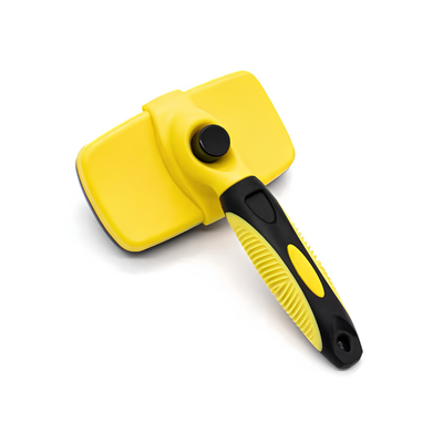 FurFlow™ Self Cleaning Deshedding Slicker Brush Grooming Tool