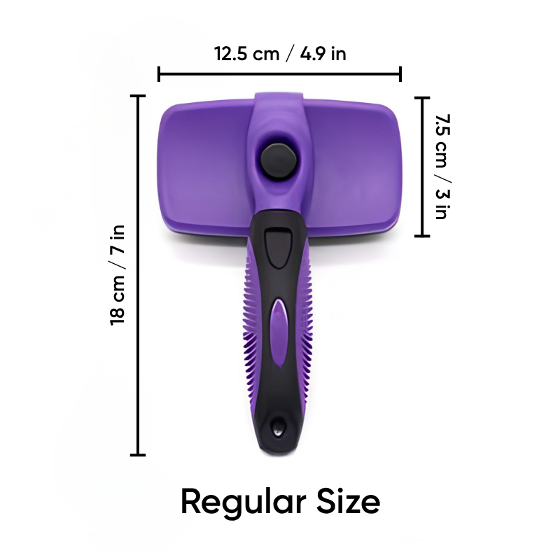 FurFlow™ Self Cleaning Deshedding Slicker Brush Grooming Tool