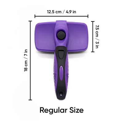 FurFlow™ Self Cleaning Deshedding Slicker Brush Grooming Tool