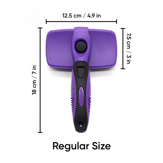 FurFlow™ Self Cleaning Deshedding Slicker Brush Grooming Tool