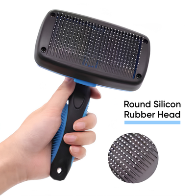 FurFlow™ Self Cleaning Deshedding Slicker Brush Grooming Tool