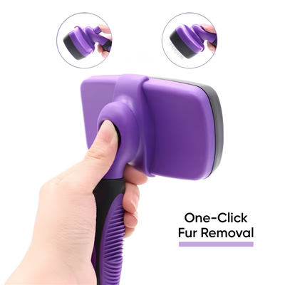 FurFlow™ Self Cleaning Deshedding Slicker Brush Grooming Tool