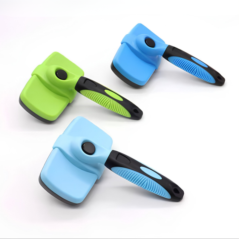 FurFlow™ Self Cleaning Deshedding Slicker Brush Grooming Tool