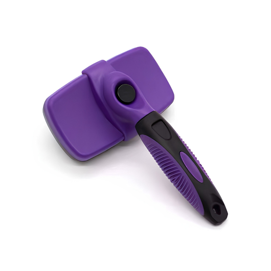 FurFlow™ Self Cleaning Deshedding Slicker Brush Grooming Tool